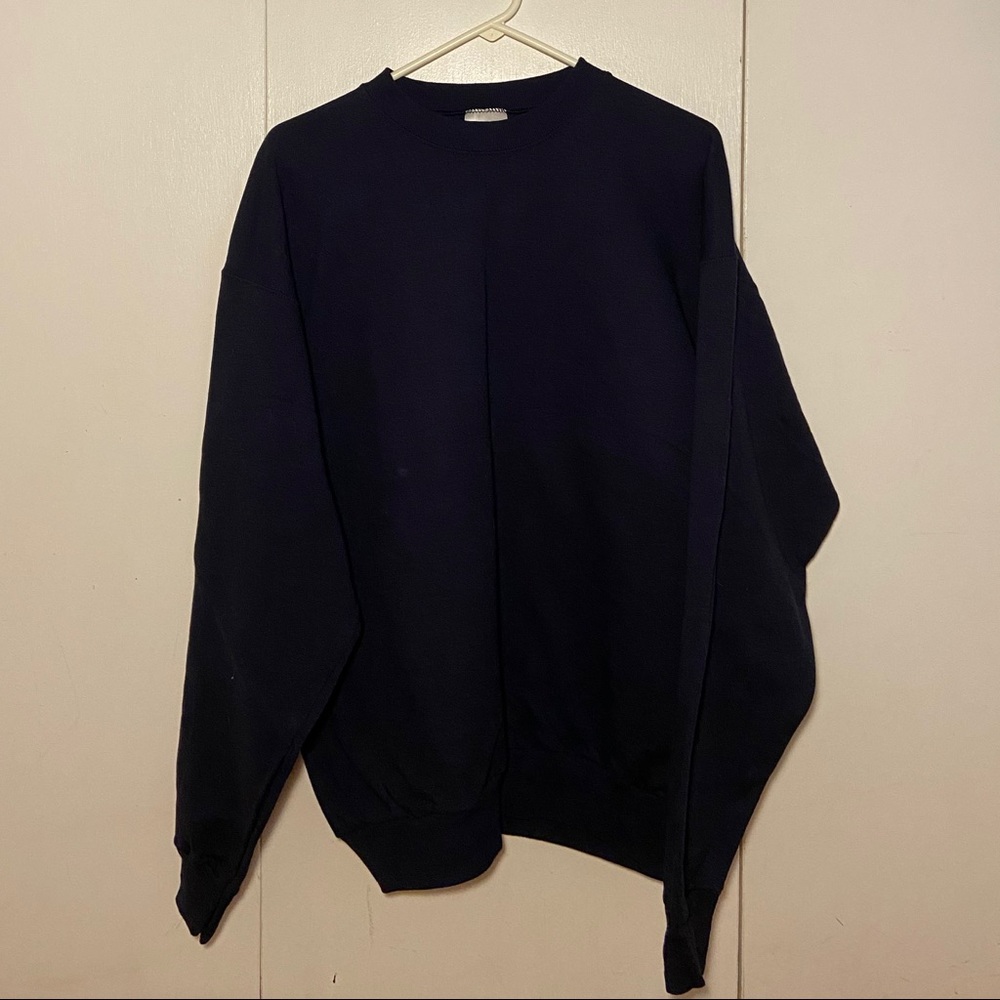 Navy Blue Hanes Crewneck Sweatshirt Adult Large